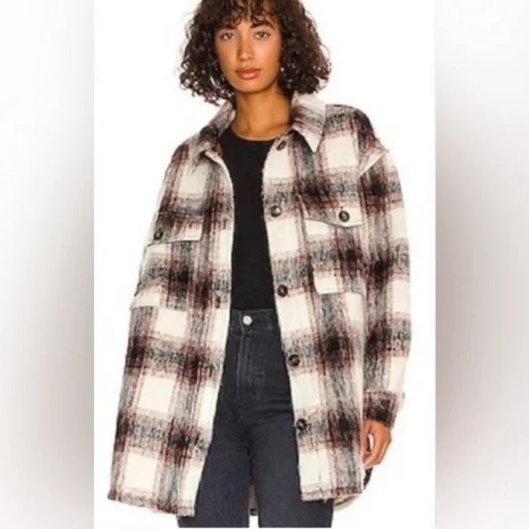 Sanctuary Folsom Plaid Shacket Jacket Small Evereve - Like New - Picture 1 of 6